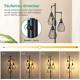 EDISHINE Stehlampe Led Dimmbar Schwarze Stehleuchte 3 Flammige Vintage Stehlampe mit E27 Leuchtmittel Industrial Design aus Metall Käfig Lampenschirm für Wohnzimmer Lesezimmer Schlafzimmer - BXRJQJK7