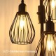 EDISHINE Stehlampe Led Dimmbar Schwarze Stehleuchte 3 Flammige Vintage Stehlampe mit E27 Leuchtmittel Industrial Design aus Metall Käfig Lampenschirm für Wohnzimmer Lesezimmer Schlafzimmer - BXRJQJK7