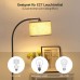 EDISHINE Stehlampe Wohnzimmer Bogenlampe mit Beigen Leinen-Lampenschirm E27 Fassung 161cm Stehleuchte Schwarz mit Verstellem Schirm für Schlafzimmer Kinderzimmer CE-Zertifiziert - BSIQTB6B