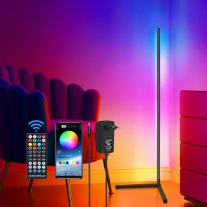 ERWEY LED Stehlampe Dimmbar RGB Ecklampe 20W Stehleuchte Nachtlicht mit Fernbedienung App Steuerbar RGB Farbwechsel Atmosphäre Lichtsäule für Wohnzimmer Party156cm - BKIMK881