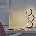 GBLY LED Tischlampe Dimmar Modern Nachttischlampe Schwarz Schreibtischlampe in Ringform aus Aluminium 12W Deko Nachtlampe mit 2.9M Kabel und EU-Stecker für Schlafzimmer Wohnzimmer Arbeitszimmer Büro - BXMYCWW3