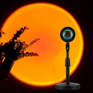 GTTFAE Dimmbar Sunset Lamp Sonnenuntergangs projektions lampe mit verstellbarer Höhe,180 Grad Drehung USB Projektor Lichter Romantische Lampe für Selfie Beleuchtung Schlafzimmer Wohnzimmer Party Deko - BHNGP4W1