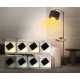 SBARTAR Stehlampe LED stufenlos dimmbar stufenlos Farbtemperatur ändern mit Regal Schwarz-Gold Drehbarer Lampenschirm E27 Stehleuchte mit Glühbirne Fernbedienung für Wohnzimmer Schlafzimmer - BPKBHJBM