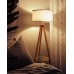 Tomons Stehlampe Stativ aus Holz Stehleuchte mit Ablage und E27 8W Glühbirne Weißer Lampenschirm aus Stoff Skandinavischer Stil für Wohnzimmer Schlafzimmer - BQOZVK3N