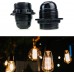 4 Stück E27 Fassung Kunststoff Retro E27 Lampenfassung Schwarz E27 Fassung Leuchten für Küche Büro Vintage Glühbirne Wasserdichte Isolierte Glühbirne 250V 4A - BDNDZEMJ