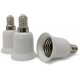 CROWN LED Hochwertige 3x Lampensockel Adapter Konverter weiß E14 Fassung auf E27 Sockel Lampenadapter Lampensockeladapter für LED Halogen Energiespar Lampen - BQBDI42K
