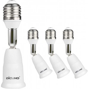 DiCUNO E27 9.5CM 95MM Socket Extender Verlängerung Lampensockeladapter E27 Lampenfassung E27 auf E27 Glühlampen-Konverter für LED-Lampen und CFL-Lampen 4-Pack - BMLBDBHV