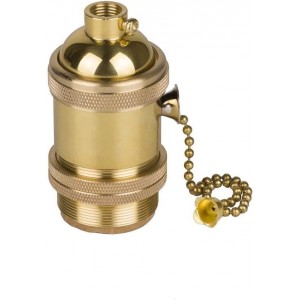 HJXDtech Vintage Lampenfassung E27 mit Pull Kette Schalter für DIY Edison Pendelleuchte Hängelampe Halter Zubehör - BNZNEDB6
