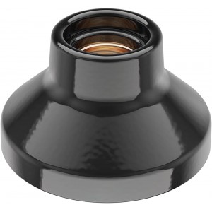 ledscom.de Deckenleuchte Lampenfassung ELEKTRA Porzellan schwarz glänzend 1 x E27 max. 300W 90mm Ø - BWYVLN4Q
