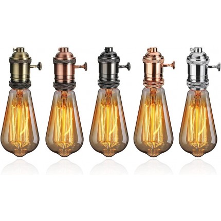 MASUNN E26 E27 Retro Vintage Edison Industrial Glühbirne Lampenhalter Sockel Mit Schalter-Bronze - BMKZI41J