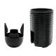 SET E14 Fassung schwarz Gewindemantel + 2x Schraubring Rastkappe mit Gewinde M10x1 Thermoplast Schraubfassung für Glühlampe und LED - BXXOD65W