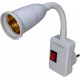 STBTECH Plug in LED Wandleuchten mit Flexible Schwanenhals Lampenfassung Fassung mit Ein Aus-Schalter,E27 Steckdosenlampe Arbeitsleuchten,ohne Glühbirne - BAPCMWWH