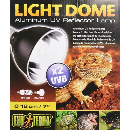 Exo Terra Light Dome UV-Reflektorlampe aus Aluminium für Lampen bis 75W Fassung E27 Durchmesser 14cm - BIZAJ7HM