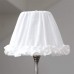 Grafelstein Lampenschirm LISBETH grob gewebt Ø 20 cm weiß mit Rüschenrand Landhausstil Shabby Chic mit Adapter für E14- und für E27-Fassung - BDPAW6V5