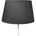 Lampenschirm Oval für E14|E27 in Leinenoptik Stoff Schwarz Skandinavisch H 26 cm - BPJZX4QW