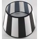 Lampenschirm-rund-konische-Form-schwarz-weiß- gestreift Ø 30 cm Landhaus-vintage-Stil - BXRVH18Q