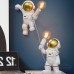 ACMHNC Astronaut Kinder Tischlampe Modern Spaceman Nachtlicht LED Tischlampe Kinderzimmer Mit Stecker Für Kinder Jungen Mädchen Geschenk E27 Nachttischlampe Weiß&Gold H 39Cm - BIAYEQNK