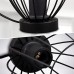 B.K.Licht Tischlampe Draht vintage Lampe E27 Fassung Tischleuchte mit Metallschirm in schwarz ohne Leuchtmittel - BYDKD5EA