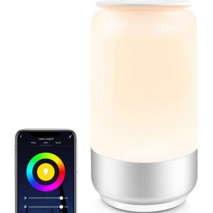 Lepro Nachttischlampe Touch Dimmbar Smart LED Tischlampe WiFi mit Timing Funktion Nachtlicht 2000K-6000K Warmweiß RGB bis zu 16 Millionen Farben Kompatibel mit Alexa Google Home - BTLIR9KK