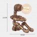 Retro-Stil Kreative Persönlichkeit Eisen Roboter Wasser Rohre Industrie Tischlampe Steampunk E27 Nachttischlampen Study Cafe Bar [Energieklasse A++] - BZDTDVDN