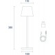 SIGOR Nuindie Dimmbare LED Akku-Tischlampe Indoor & Outdoor Höhe 38cm aufladbar mit Easy-Connect 12 h Leuchtdauer Schneeweiss - BUWIAVQK