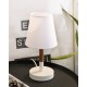 tomons 2er Set LED Nachttischlampe aus Holz LED Tischlampe Tischleuchte mit Stoffschirm für Schlafzimmer Wohnzimmer Arbeitszimmer Beistelltisch – Weiß - BQMJM99E