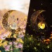 Mond-Solarleuchten Garten Solarlampen für Außen 1 Stück Gartendeko Blumenfee Figuren Wasserdichte Solarleuchte Garten Deko Elfe Metall LED Pfahlpfad Halloween Deko Leuchten Balkon - BMYGC5M7