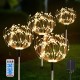 Solar Gartenleuchten für den Außenbereich 4er-Pack 480 LED Feuerwerk Landschaftspfad Solarbetriebene Starburst-Lichterkette wasserdicht 8 modi mit Fernbedienung für Weihnachtsfeier Weiß - BWQWXW2W