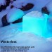 Solarlampe für Außen in Würfel-Form mit warm-weiß kalt-weiß oder RGB LED Licht | 30x30cm | Solarleuchte Cube | Kabellose Solarleuchte in Milchglas-Optik - BZUONJHA