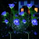 Solarlampen für Außen Garten Deko [2 Stück] XVZ Wasserdicht Solarleuchten für Außen Deko mit 5 LED Rose Lichter Dekoration für Garten Rasen Terrasse Feld WegBlau - BYUFTKBH
