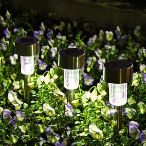 Solpex Solarlampen für Garten Wegleuchten 12 Stück Garten LED Solarleuchten für Terrasse Rasen Hof Auffahrt Gehweg Edelstahl Traditionell Kaltweiß - BKYJZD8V