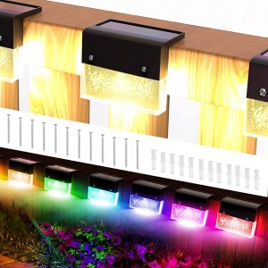 YAOBLUESEA 6 Stück Solarlampen für Außen Garten Wasserdicht LED Zaunlichter mit 2 Modi RGB Warmweiß Solar Deck Step Lights Outdoor Licht für Hof Terrasse Treppe Stufen Zäune Beleuchtung Deko - BOOHABWK
