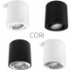 linovum CORI Deckenstrahler Aufbau LED in weiß silber & schwenkbar mit LED GU10 Lampe 3W warmweiß 230V runder Aufbauspot - BHSXL4JQ