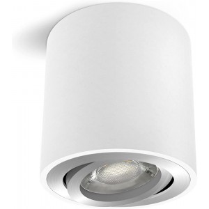 linovum CORI Deckenstrahler Aufbau LED in weiß silber & schwenkbar mit LED GU10 Lampe 3W warmweiß 230V runder Aufbauspot - BHSXL4JQ