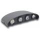Topmo-plus 8W LED Wandlampe Wasserdichte IP65 Wandbeleuchtung LED Außenwandleuchten 8W grau warmweiß - BQGRX479
