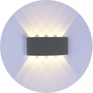 Topmo-plus 8W LED Wandlampe Wasserdichte IP65 Wandbeleuchtung LED Außenwandleuchten 8W grau warmweiß - BQGRX479