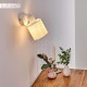 Wandleuchte Antalya Wandlampe aus Metall Kunststoff in Weiß 1-flammig 1 x E14-Fassung max. 15 Watt verstellbarer Wandspot mit Baummuster u. An-  Ausschalter am Gehäuse LED Leuchtmittel geeignet - BBOAZHMD