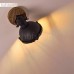 Wandleuchte Ormaryd verstellbare Wandlampe aus Metall Holz in Schwarz Braun 1-flammig 1 x E14-Fassung max. 25 Watt Wandspot im Retro Vintage-Design Käfig Gitter-Optik LED geeignet - BLEEQ98N