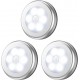 Criacr Nachtlicht mit Bewegungsmelder 3 Stück Weiß 6 LED Bewegungsmelder Licht Auto EIN AUS Led Beleuchtung Sensor Batteriebetrieben Schranklicht für Flur Schlafzimmer usw Silber - BBKISE85