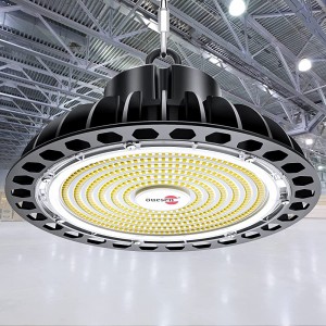 LED Hallenbeleuchtung 200W Hallenstrahler LED 28000LM IP65 Wasserdicht UFO Hallenleuchte Industrielampe Led High Bay Light für Werkstatt Garage Warehouse 5500K Kaltweiss - BANMIB4K