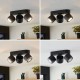 Lindby LED Deckenlampe 'Lowie' Modern in Schwarz aus Aluminium u.a. für Wohnzimmer & Esszimmer 6 flammig inkl. Leuchtmittel Deckenleuchte Wandleuchte Strahler Spot Lampe Wohnzimmerlampe - BANFKKHD
