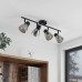 Lindby Strahler 'Alizay' Modern in Schwarz aus Metall u.a. für Wohnzimmer & Esszimmer 4 flammig E27 Deckenlampe Deckenleuchte Lampe Spot Wohnzimmerlampe - BVFLC19B