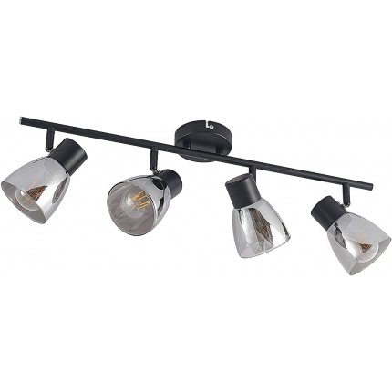 Lindby Strahler 'Alizay' Modern in Schwarz aus Metall u.a. für Wohnzimmer & Esszimmer 4 flammig E27 Deckenlampe Deckenleuchte Lampe Spot Wohnzimmerlampe - BVFLC19B