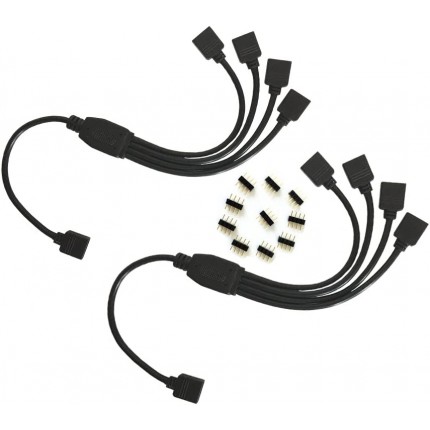 2pcs pack schwarz 4Pin LED Splitter Kabel Y Splitter Verteiler Kabel LED Stripe Verbinder für Eine zu Vier SMD 5050 3528 RGB LED Streifen - BBDQC49H