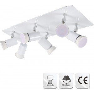 6 Flammig LED Deckenstrahler GU10 Modern Weiß Chrom Deckenleuchte 230V Wohnzimmer Deckenlampe Küche innen Strahler - BQNCPBQ8