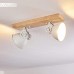 Deckenleuchte Svanfolk Deckenlampe aus Metall Holz in Weiß Natur 2-flammig mit verstellbaren Strahlern 2 x E14-Fassung max. 40 Watt Retro Vinatge Design - BKVXHKH6