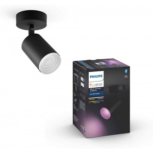 Philips Hue White & Col. Amb. Bluetooth 1-er Spotleuchte Fugato LED GU10 schwarz dimmbar 16 Mio. Farben steuerbar via App kompatibel mit  Alexa Echo Echo Dot - BNWAPKWK
