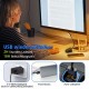 Leselampe Klemme [mit Augenschutz-Bernsteinfarbenem Licht] USB Wiederaufladbare 1600K Buchlampe 4 LED 16H Laufzeit 360° Flexible Klemmlampe für Kinder E-Reader Buch Büro Bett - BUFSPQB4