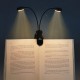 Vekkia Leselampe mit 12 LEDs wiederaufladbar für Leselampe Notenständer 2 Helligkeiten und 2 Schwanenhälse 2 Seiten ideal für Bücherwürmer Kinder und Musikliebhaber - BLQQFV4J