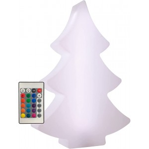 8 seasons design Shining Tree LED Weihnachtsbaum 113 cm weiß mit Farbwechsler 15 Farben inkl. Leuchtmittel großer beleuchteter Tannenbaum Weihnachts-Deko Winter-Deko für außen + innen - BURGSM9E